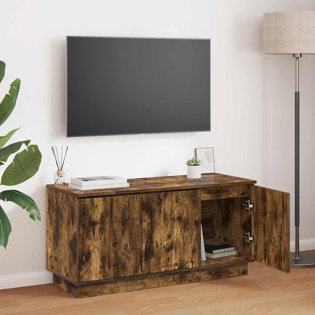 TV Cabinet Smoked Oak 100x38x49 cm Engineered Wood - Tyrell & Tyrell