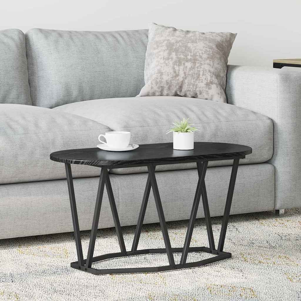 Black Oak Coffee Table 80x40x40.5 cm - Engineered Wood & Metal - Charlotte Dunes