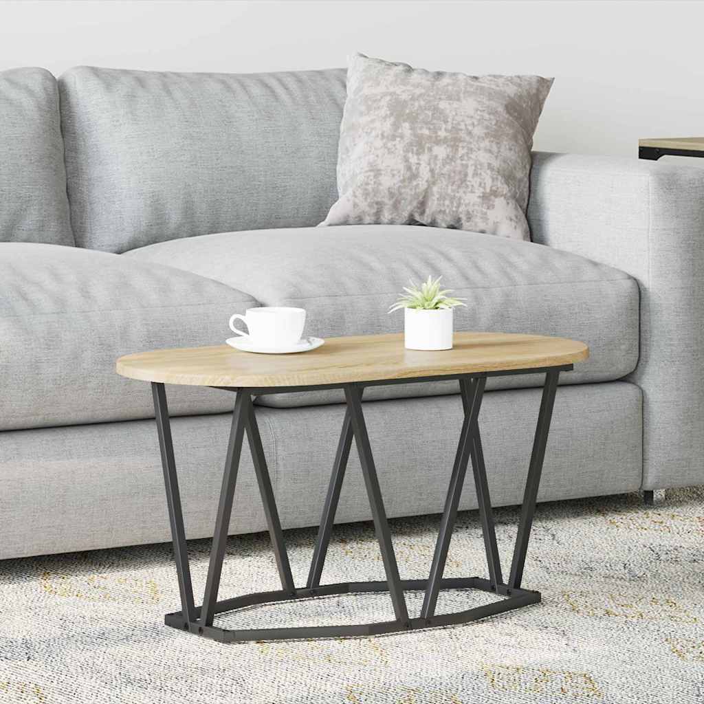 Coffee Table in Sonoma Oak - 80x40x40.5 cm - Made of Engineered Wood and Metal - Style and Chic