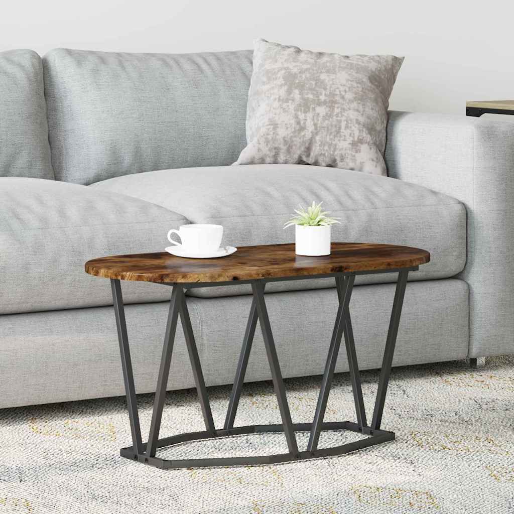 Coffee Table in Smoked Oak - 80x40x40.5 cm, Made from Engineered Wood and Metal - Tyrell & Tyrell