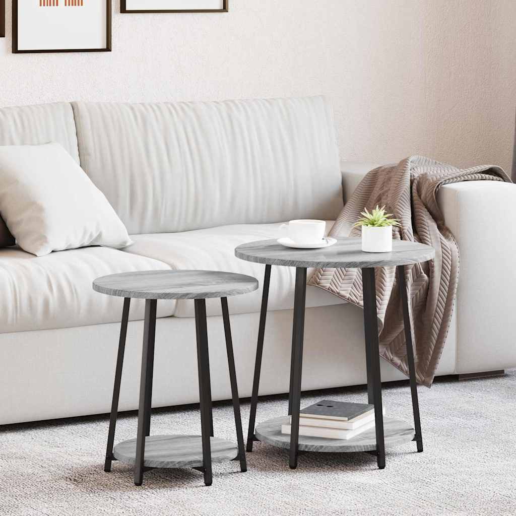 End Tables Grey Sonoma Particle board, Metal Storage End Table - Tyrell & Tyrell