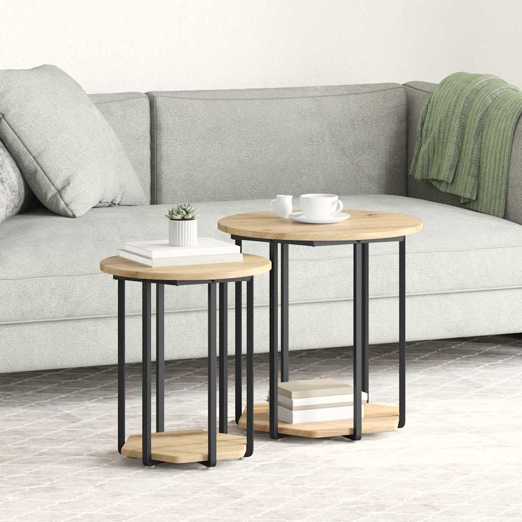 End Tables Artisan oak Engineered wood, Metal Medium Coffee Table - Casper Homes