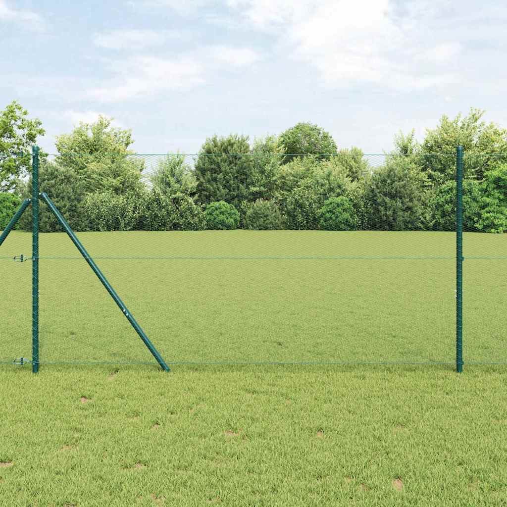 Hexagon Fence Green 1.4x25 m Steel - Design Hut