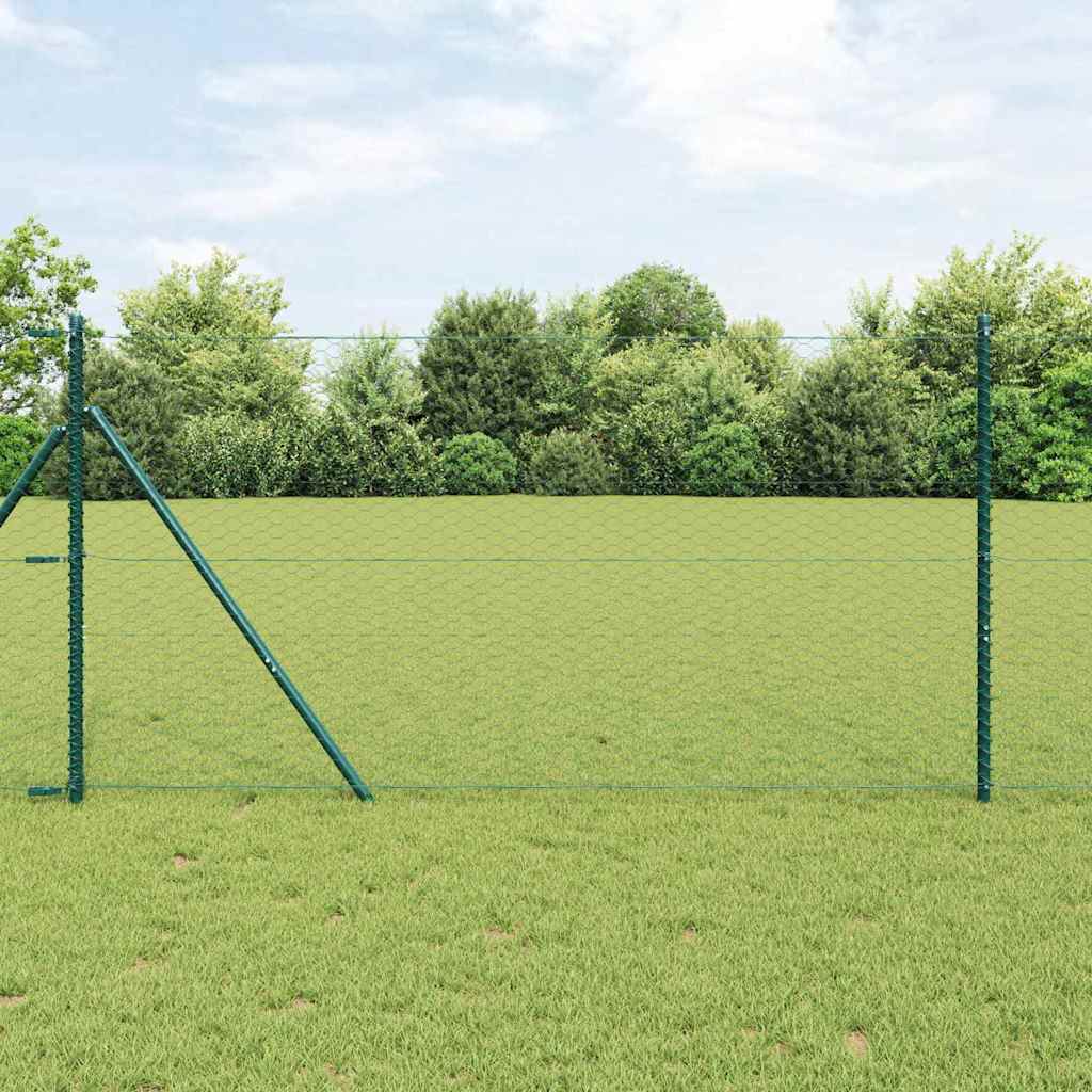 Hexagon Fence Green 1x100 m Steel - Casper Homes