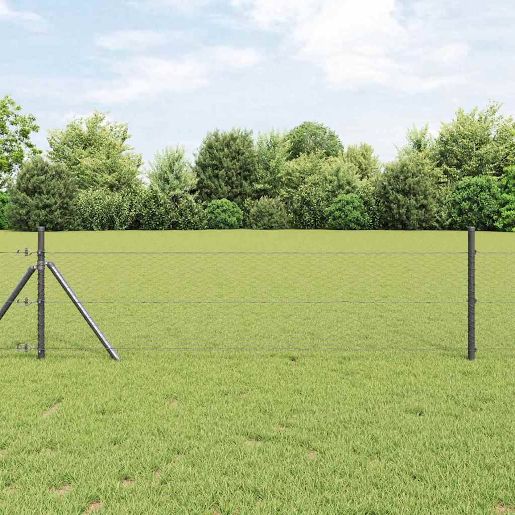 Hexagon Fence Grey 0.4x10 m Steel - Merlin Deals