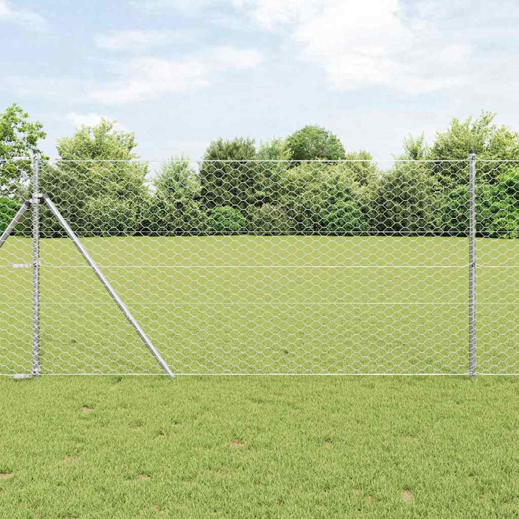 Hexagon Fence 1x10 m Galvanised Steel - Discount Dealers