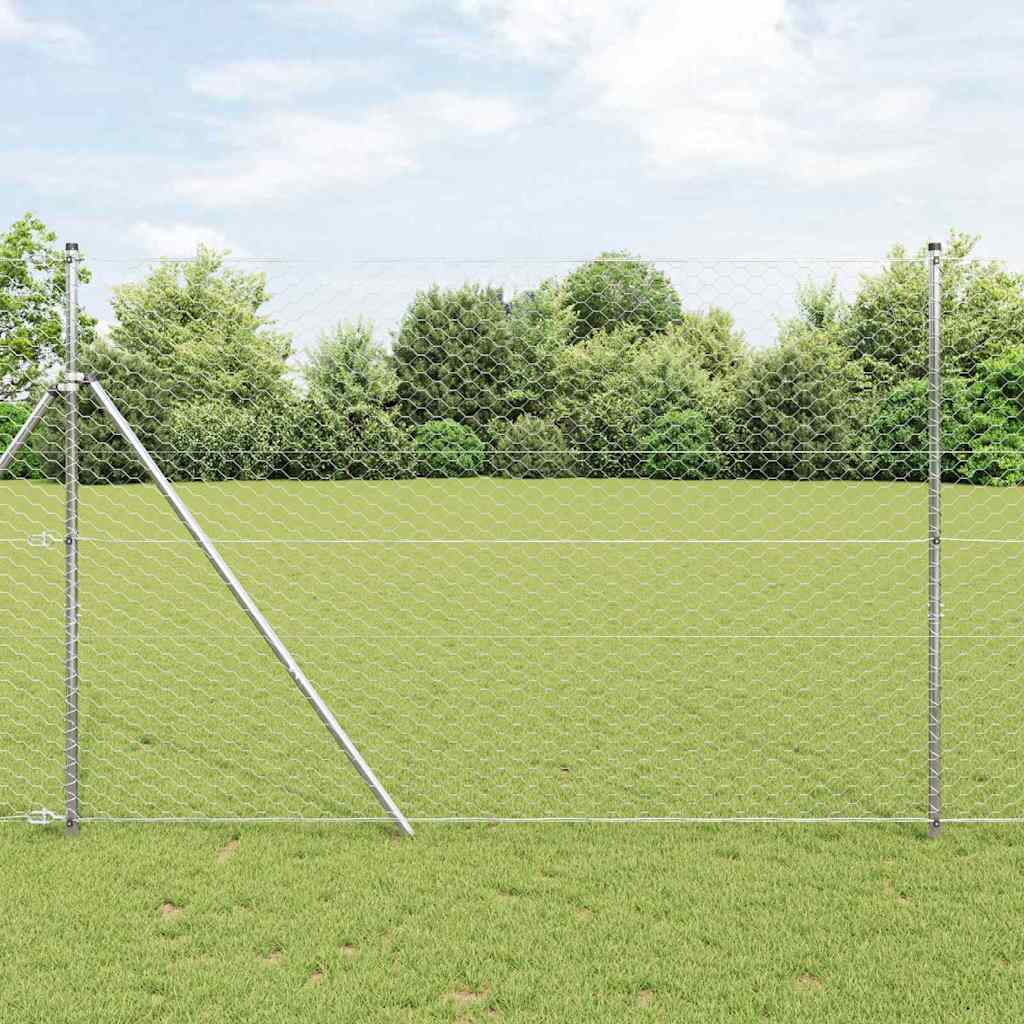 Hexagon Fence 1.6x50 m Galvanised Steel - Merlin Deals