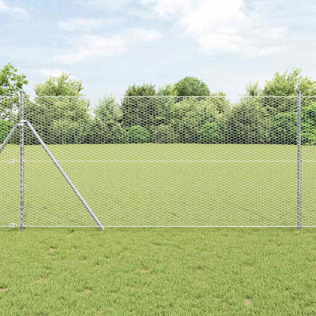 Hexagon Fence 1.4x100 m Galvanised Steel - Discount Dealers