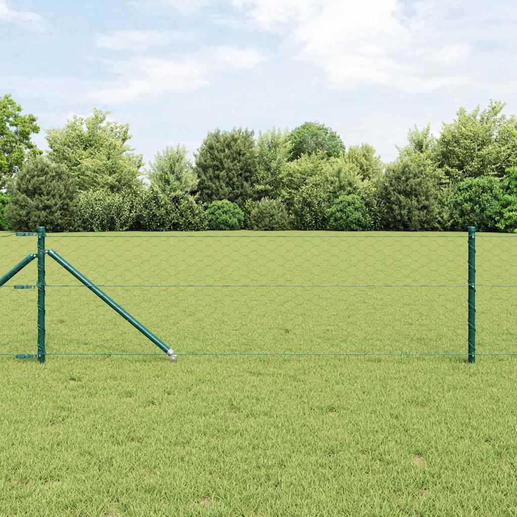Hexagon Fence Green 0.6x50 m Steel - Discount Dealers