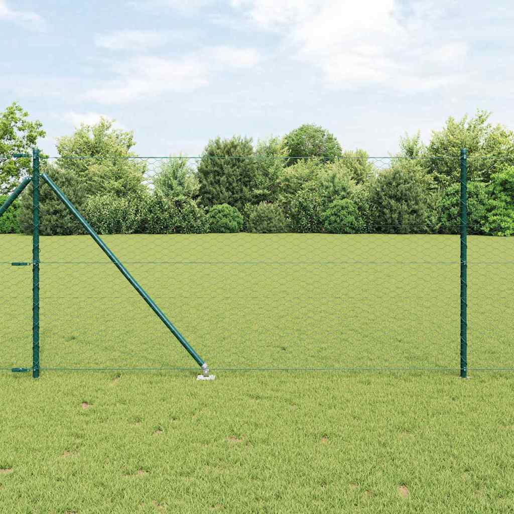 Hexagon Fence Green 1x100 m Steel - Direct Imports