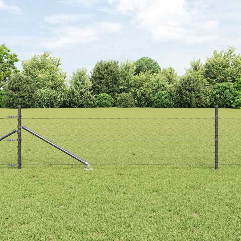 Hexagon Fence Grey 0.4x10 m Steel - Discount Dealers