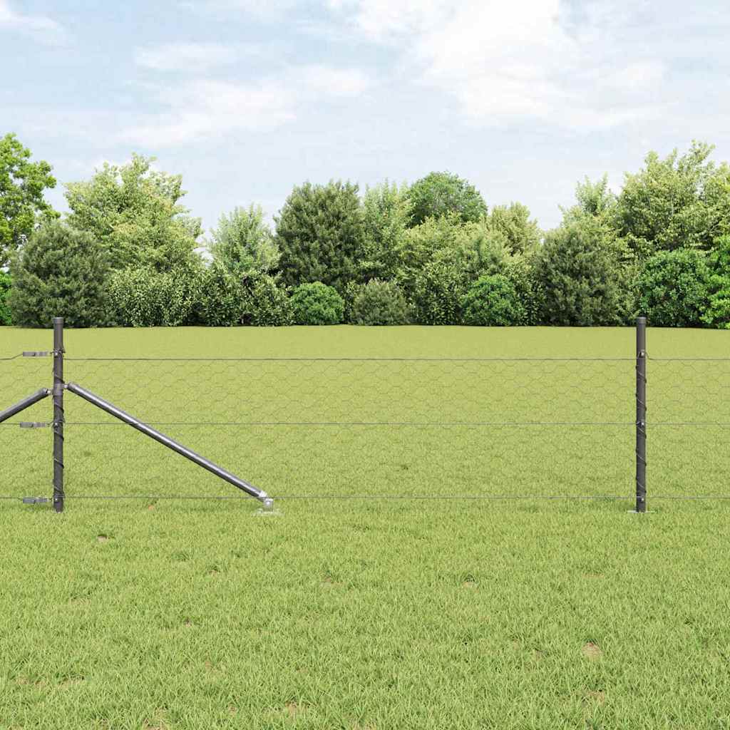 Hexagon Fence Grey 0.8x10 m Steel - Design Hut