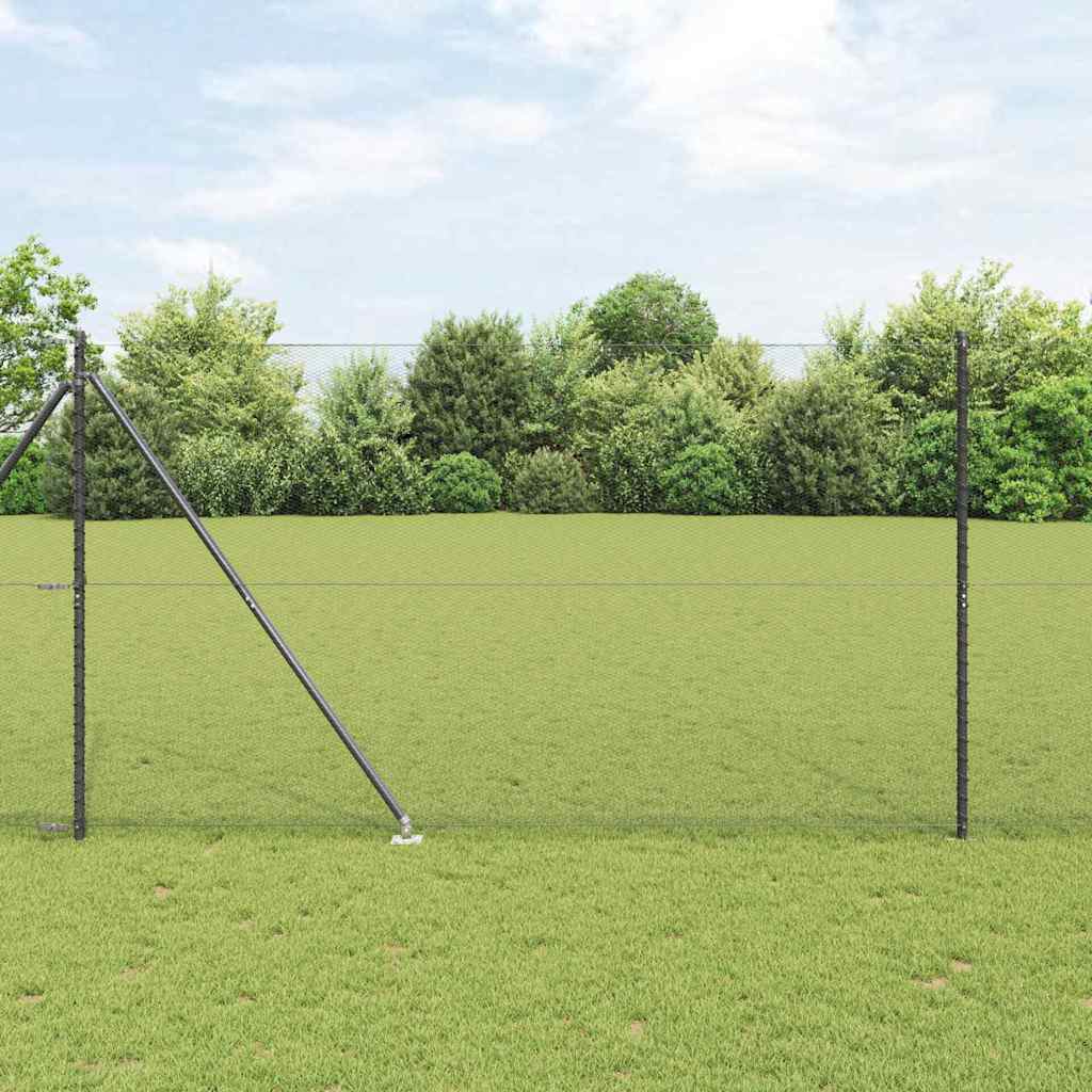 Fencing Set Set of 2 Grey Metal 25 x 1.5 m Durable - Design Hut