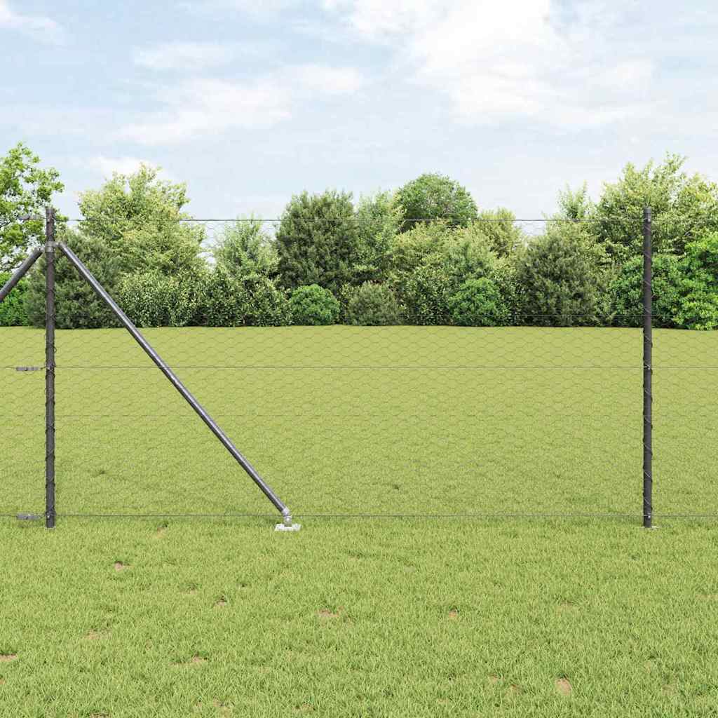 Hexagon Fence Grey 1x100 m Steel - Decor Base