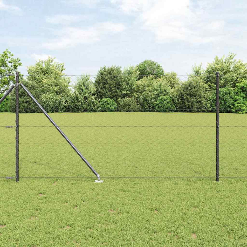 Hexagon Fence Grey 1x100 m Steel - Design Hut