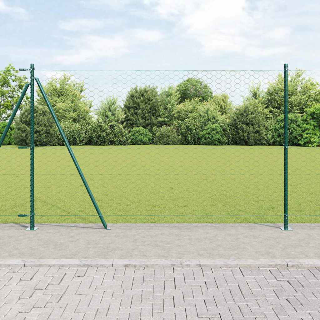 Hexagon Fence Green 1.4x50 m Steel - Charlotte Dunes