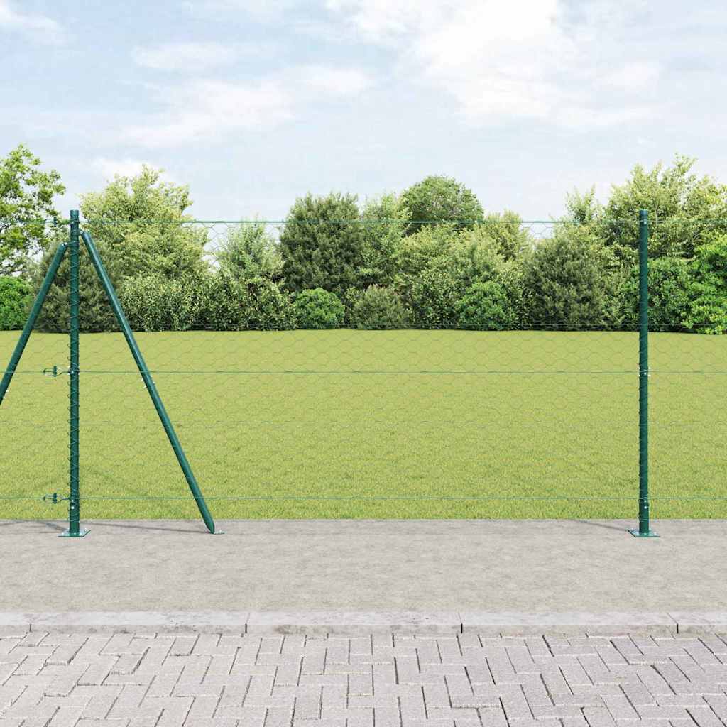 Hexagon Fence Green 1.2x100 m Steel - Style and Chic