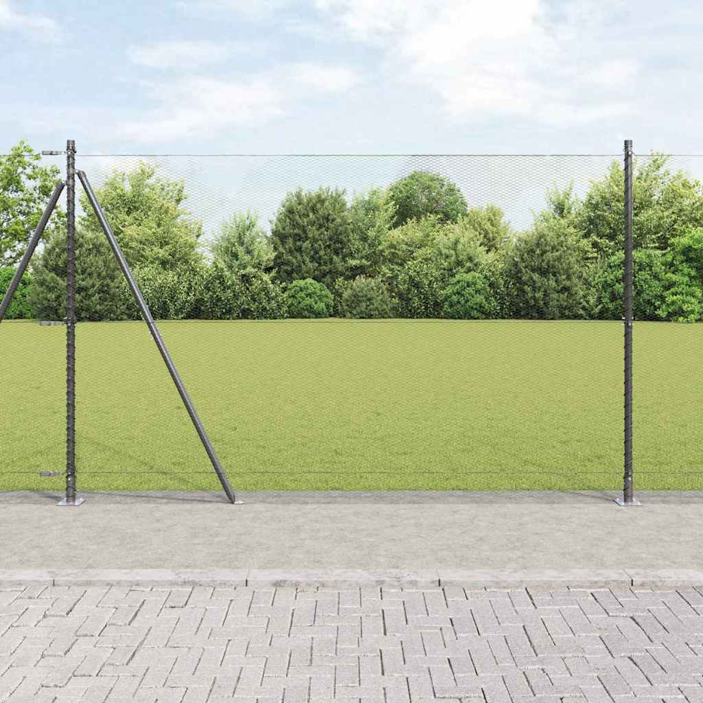 Hexagon Fence Grey 1.6x10 m Steel - Design Hut