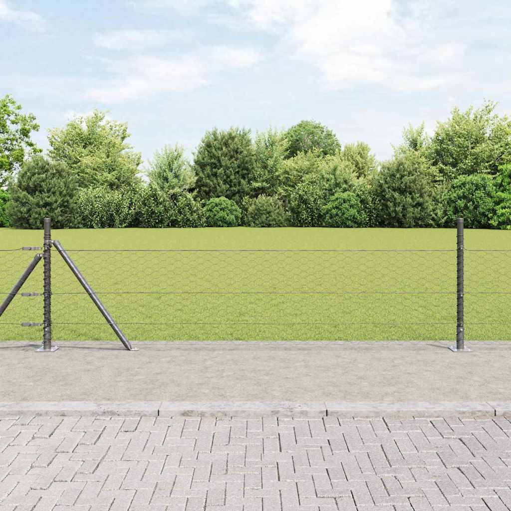 Hexagon Fence Grey 0.5x100 m Steel - Decor Base