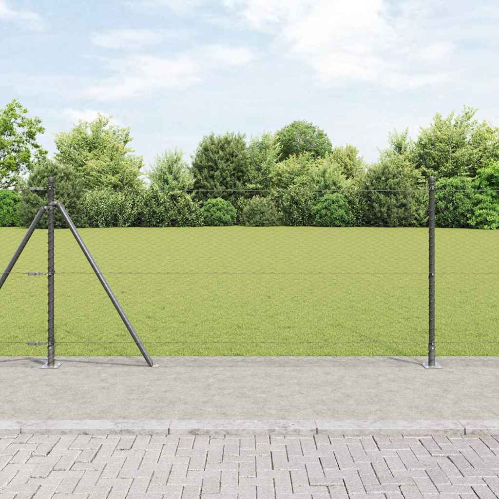 Hexagon Fence Grey 1x100 m Steel - Design Hut