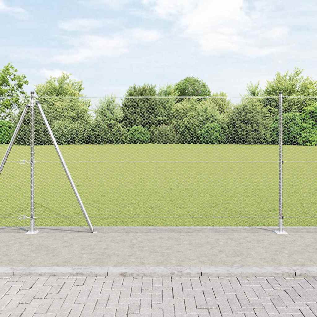 Fencing Set Set of 2 Galvanised steel 25 x 1.2 m Durable - Merlin Deals