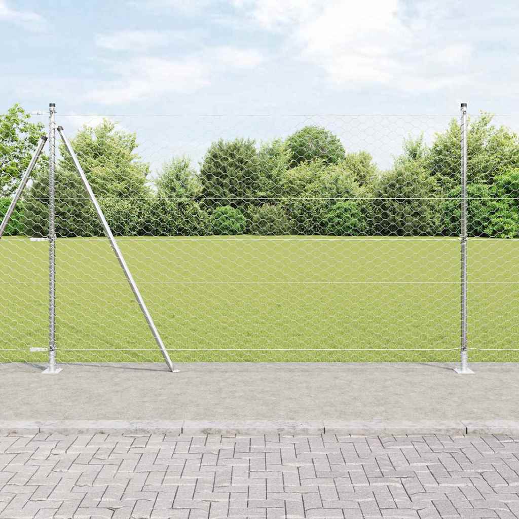 Hexagon Fence 1.5x100 m Galvanised Steel - Decor Base