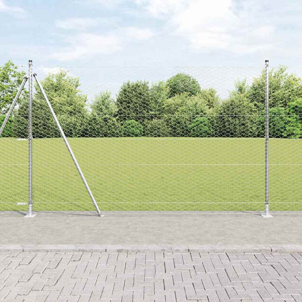 Hexagon Fence 1.6x100 m Galvanized Steel - Design Hut