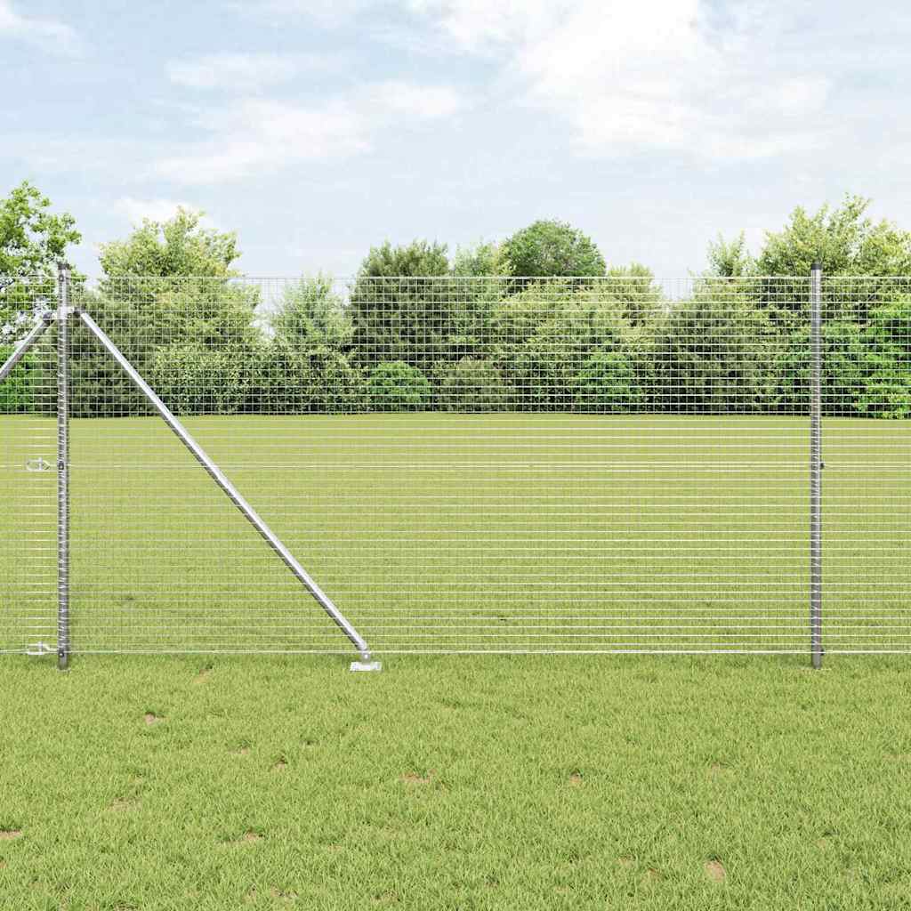 Fence Post Set Set of 2 Galvanised Steel 25 x 1 m Tough - Millennium Furniture