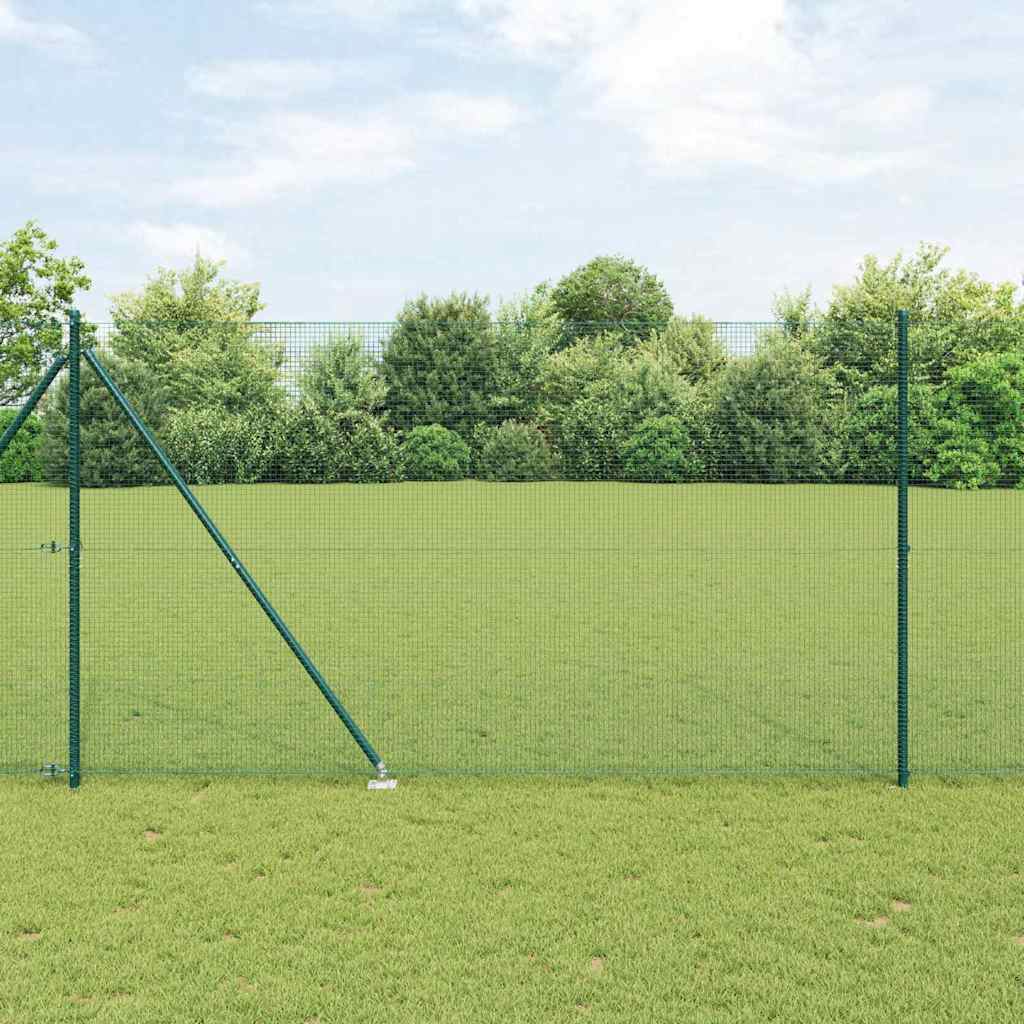 Welded Wire Fence with 13 Spike Posts Green 1.5x25 m Steel - Merkel Designers