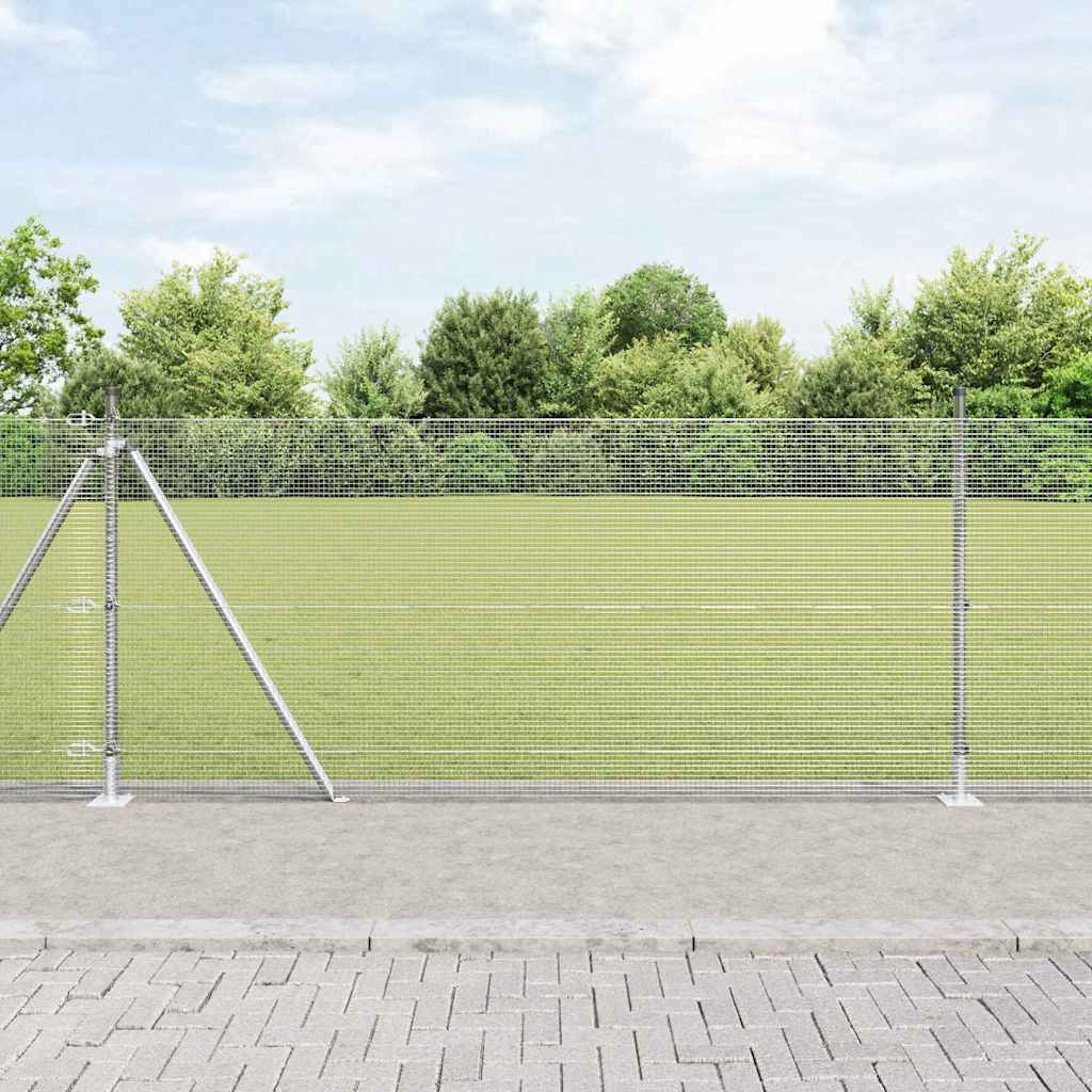 Fence Post Set Set of 2 Galvanised steel 10 x 1 metres Durable - Merlin Deals