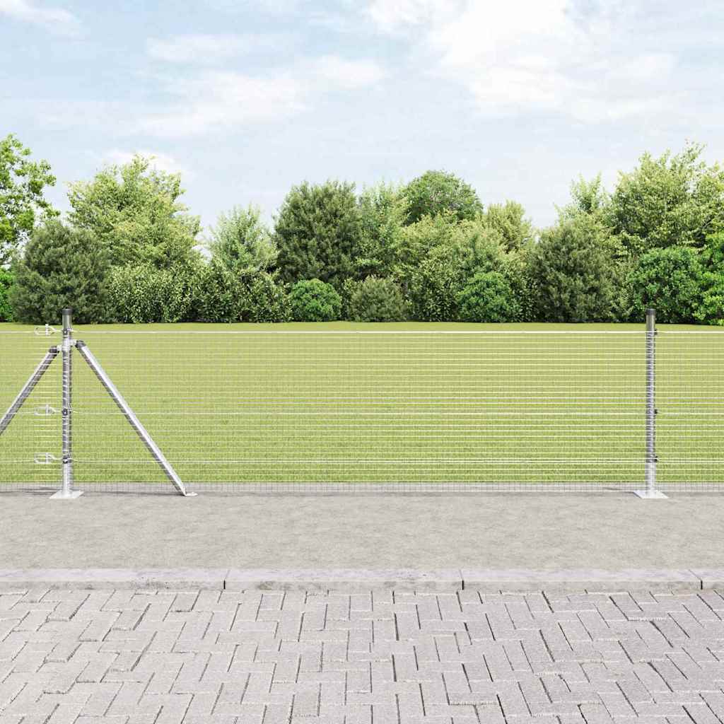 Fence Post Set Set of 2 Galvanised steel 25 x 0.5 m Durable - Direct Imports