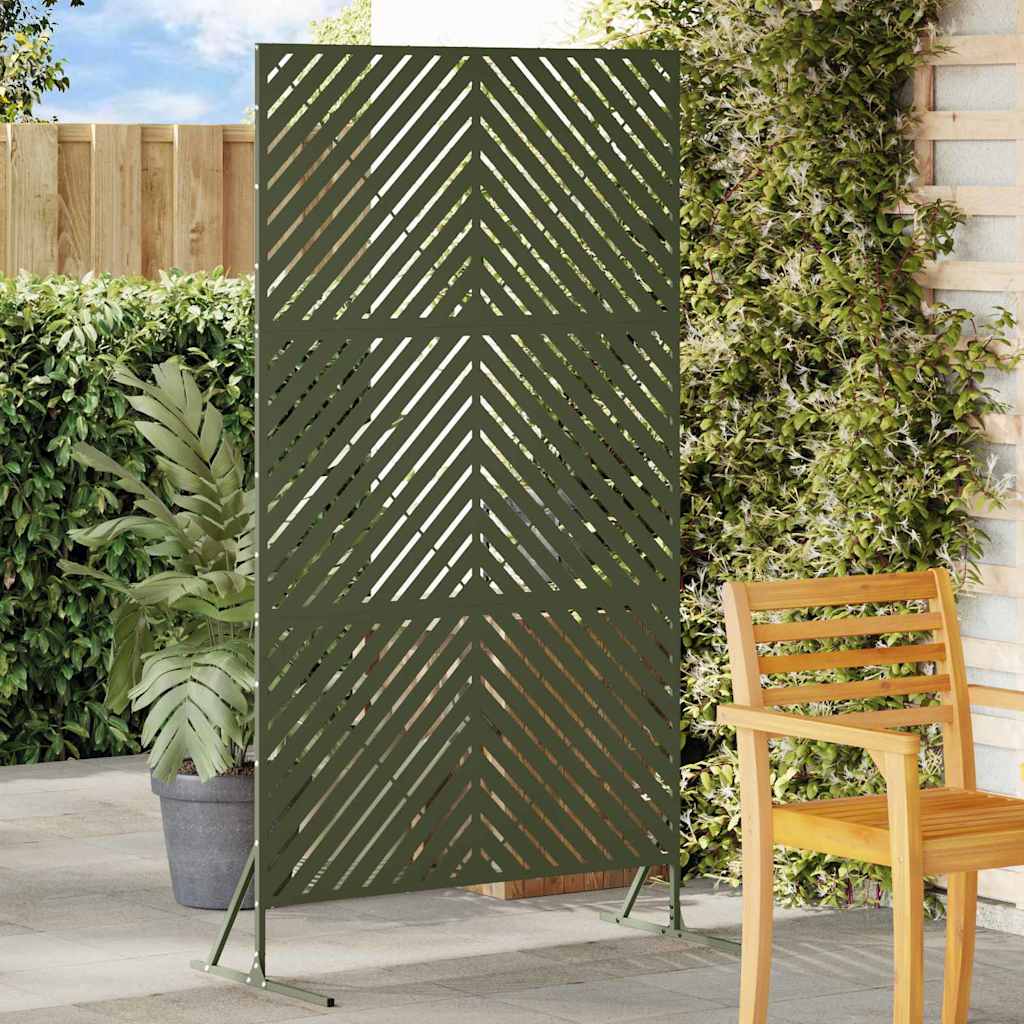Privacy Screen in Olive Green, 100x50x180 cm, Made of Steel - Direct Imports