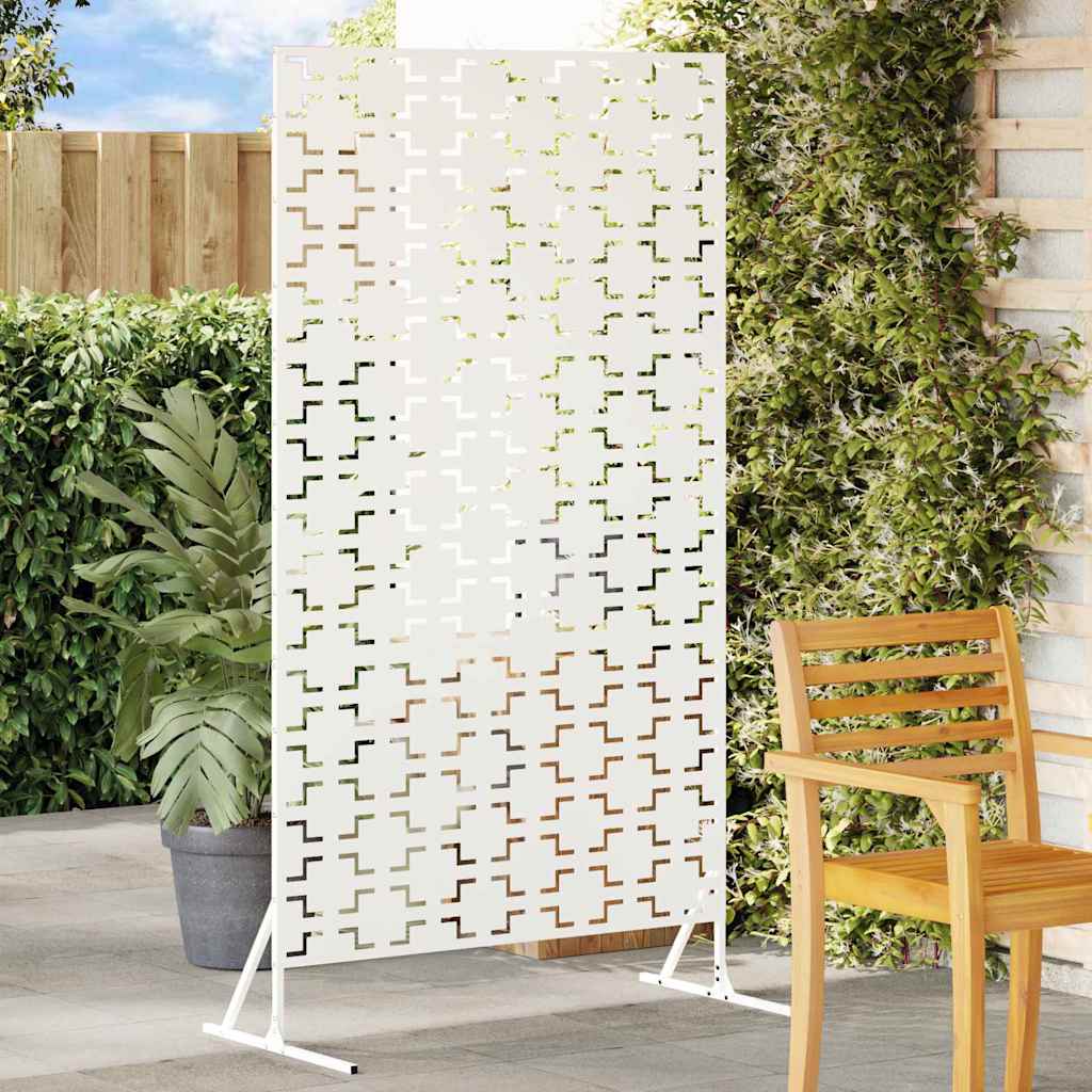 Privacy Screen White 100x50x180 cm Steel - Discount Dealers