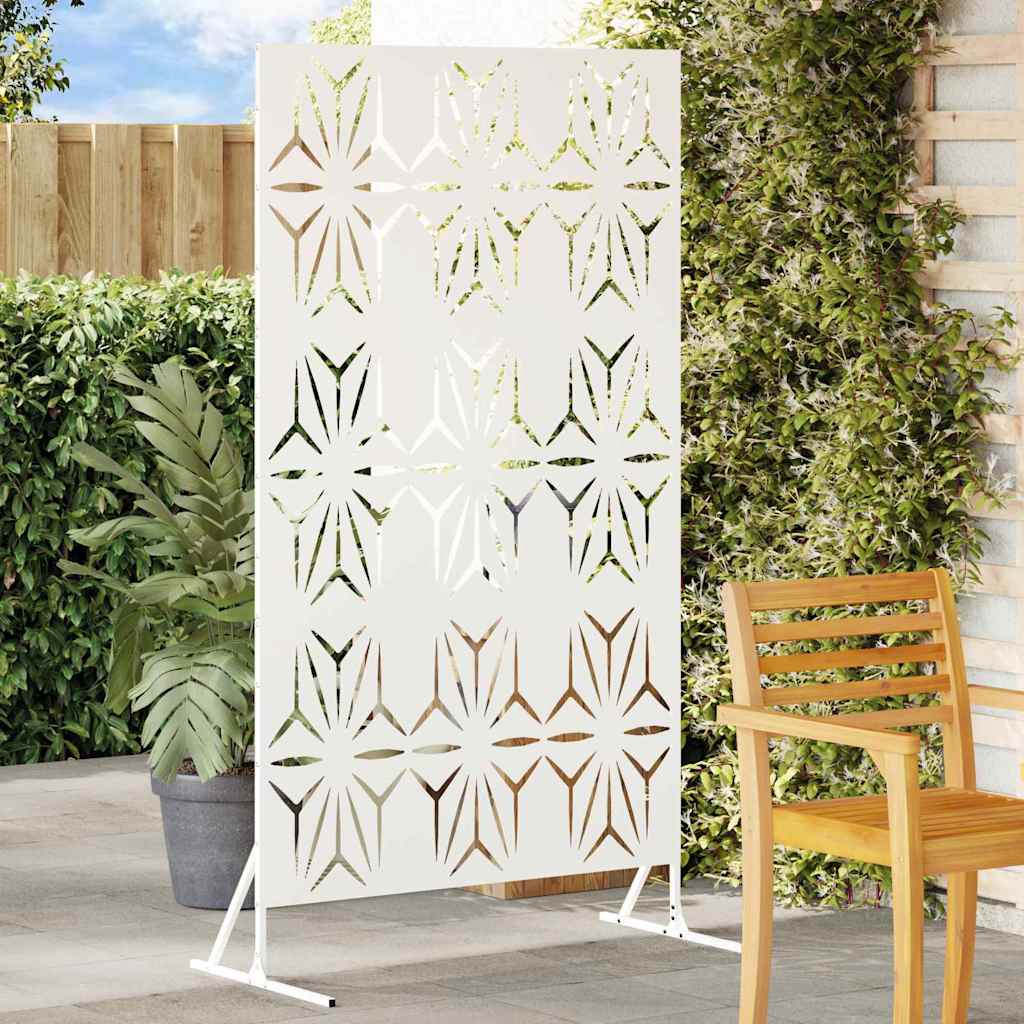 Privacy Screen White 100x50x180 cm Steel - Charlotte Dunes