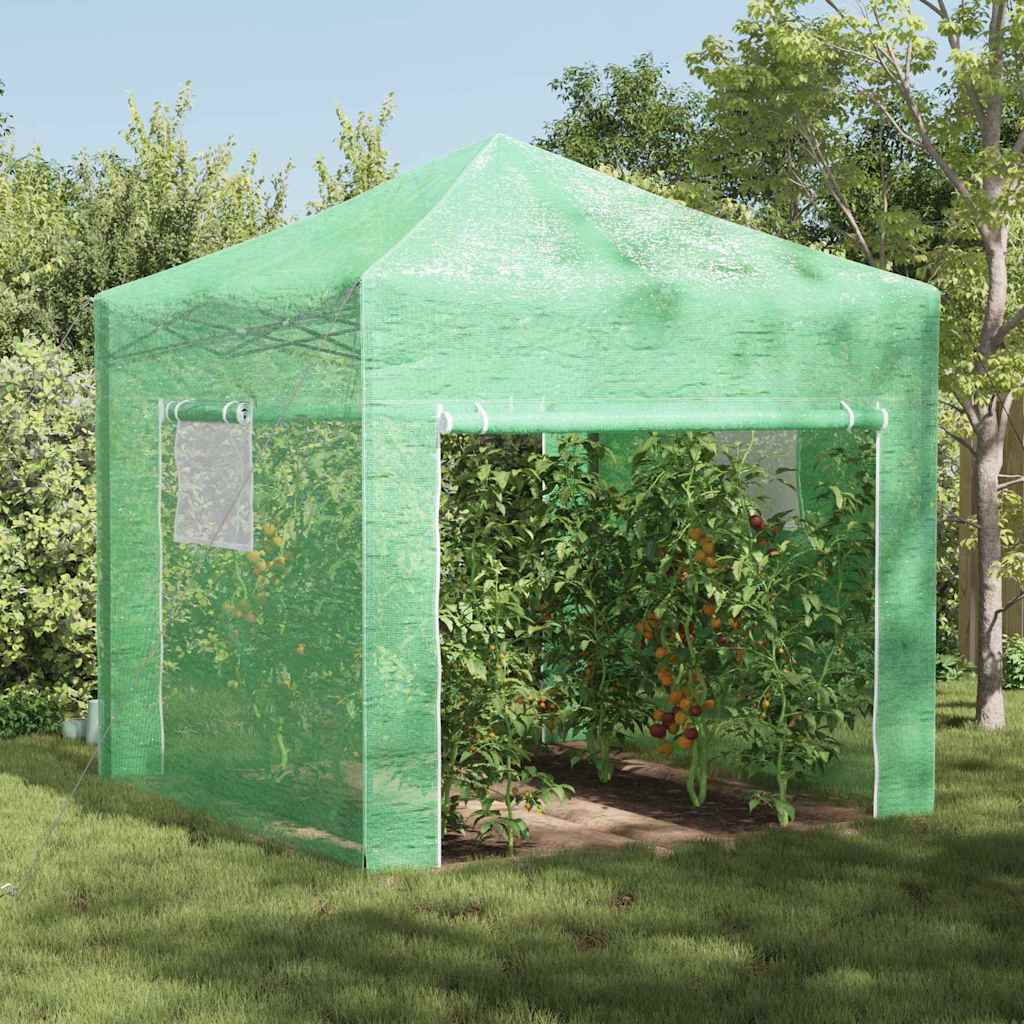 PAOFORD Greenhouse with Pop-up Frame 290x290x315 cm Iron - Green - Charlotte Dunes