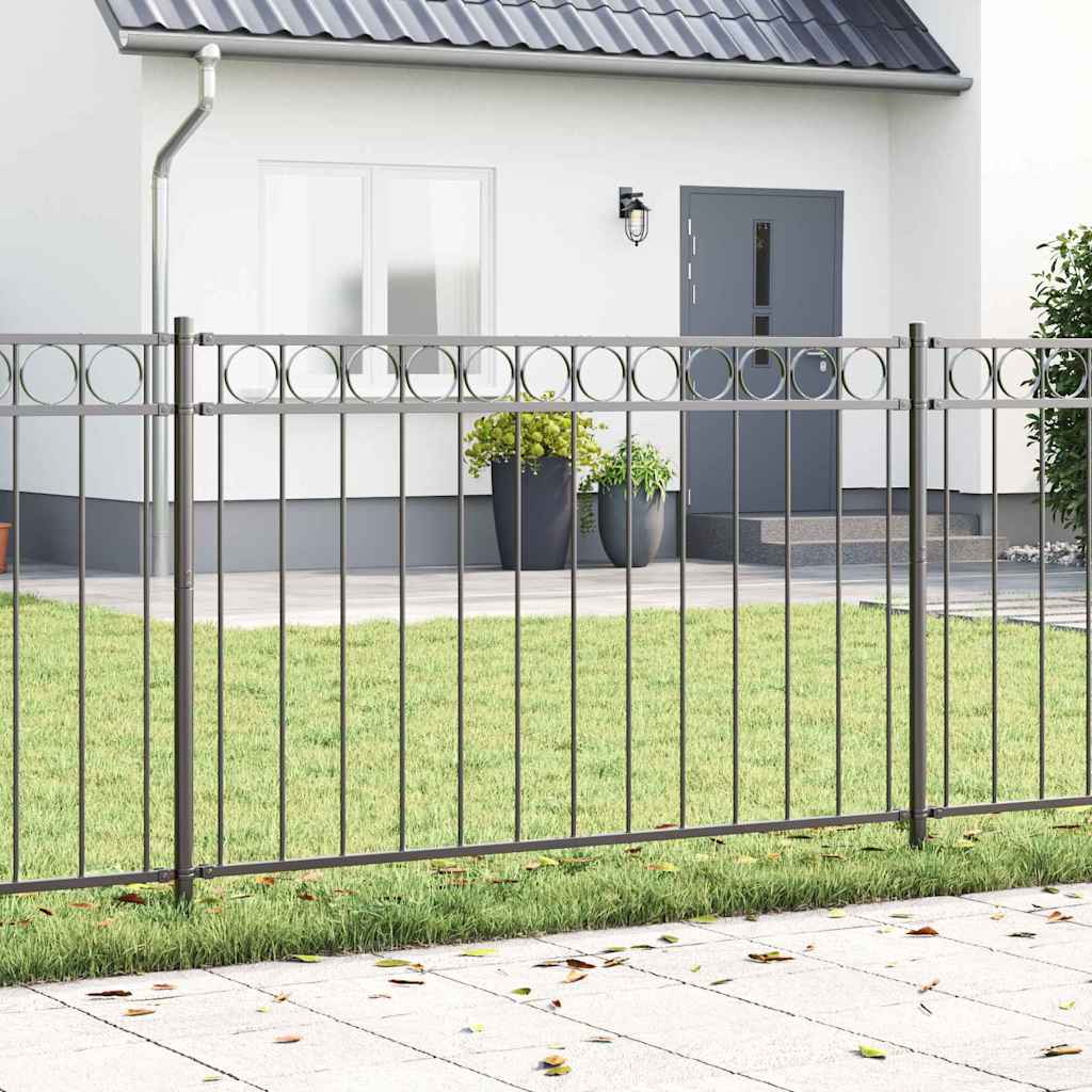 Fence Panels with Circle Grey Metal 1.7 x 1 m Durable - Unbeatable Bargains