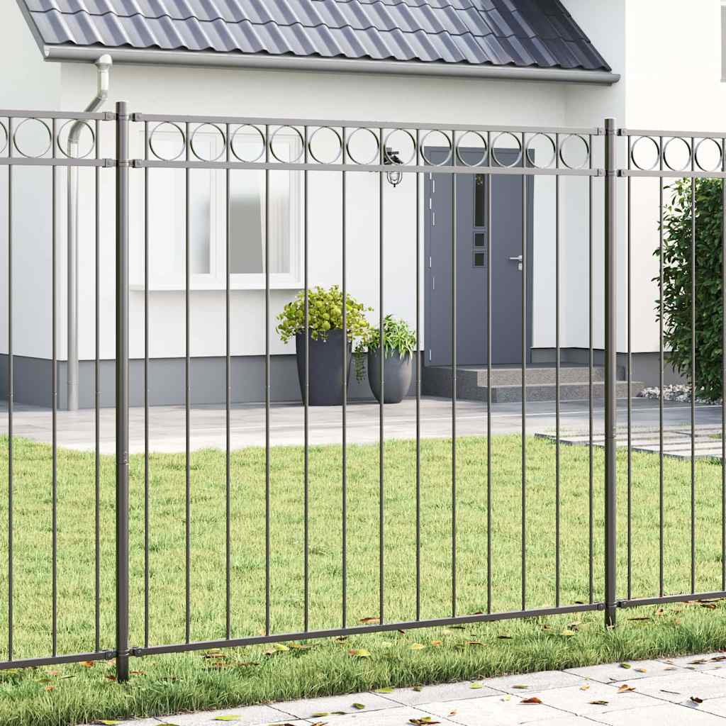 Garden Fence - Grey, 1.7 x 1.2 m, Steel - Decor Base