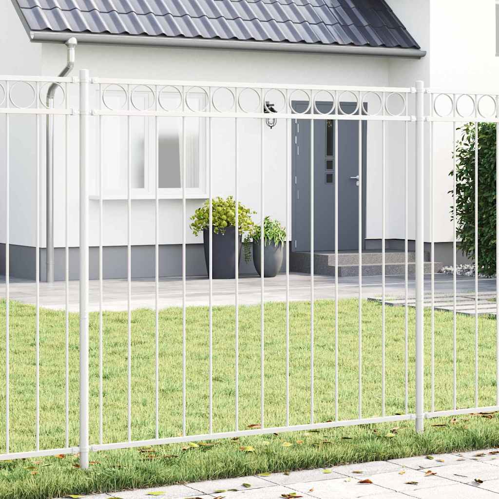 Garden Fence White 1.7x1.2 m Steel - Charlotte Dunes