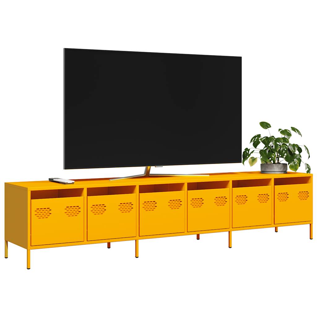 TV Cabinet Mustard Yellow 202x39x43.5 cm Cold-rolled Steel - R and M Furniture