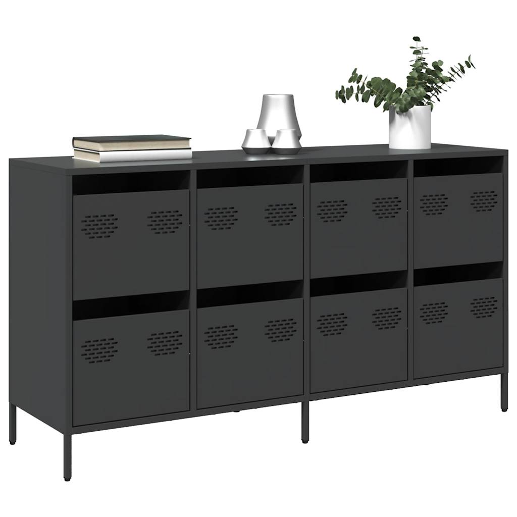 Sideboard Black 135x39x73.5 cm Cold-rolled Steel - Direct Imports
