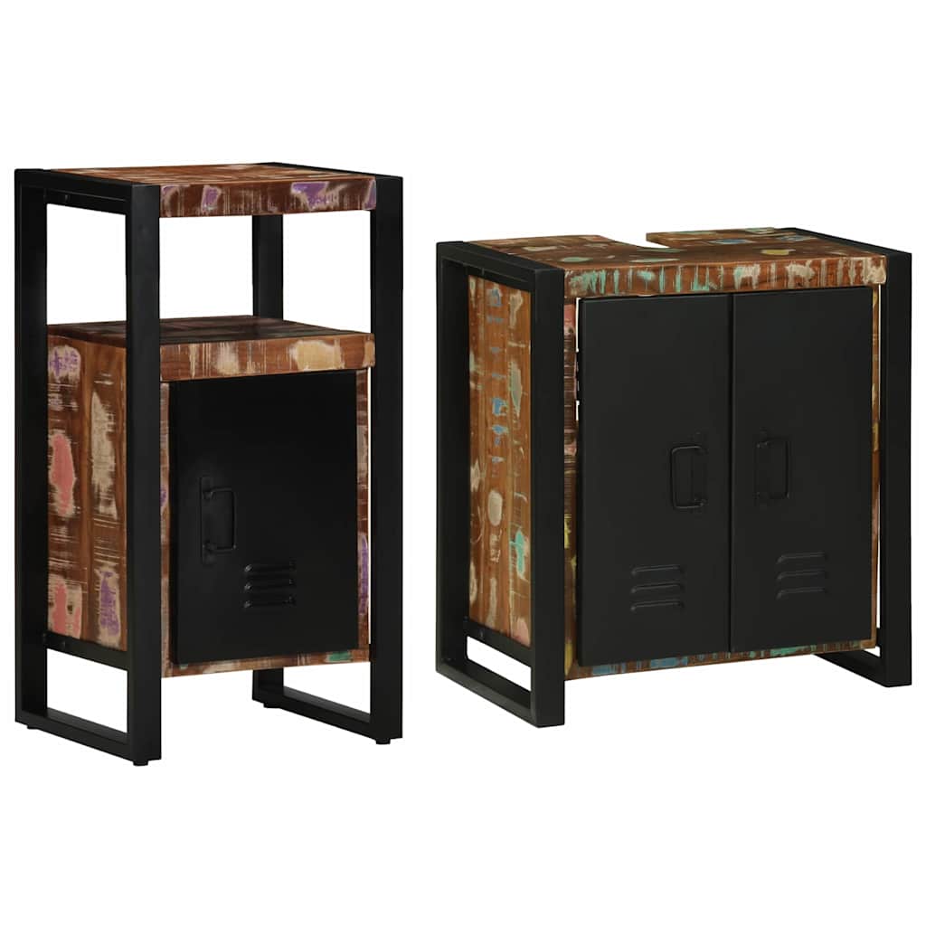 Bathroom Furniture Set 2 Pieces Brown Solid reclaimed wood - Casper Homes