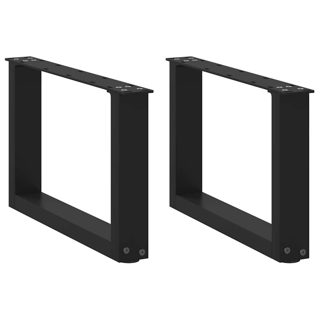 Coffee Table Legs U-Shaped 2 pcs Black 50x(30-31) cm Steel - Discount Dealers