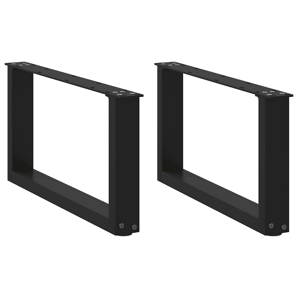Coffee Table Legs U-Shaped 2 pcs Black 70x(30-31) cm Steel - Tyrell & Tyrell