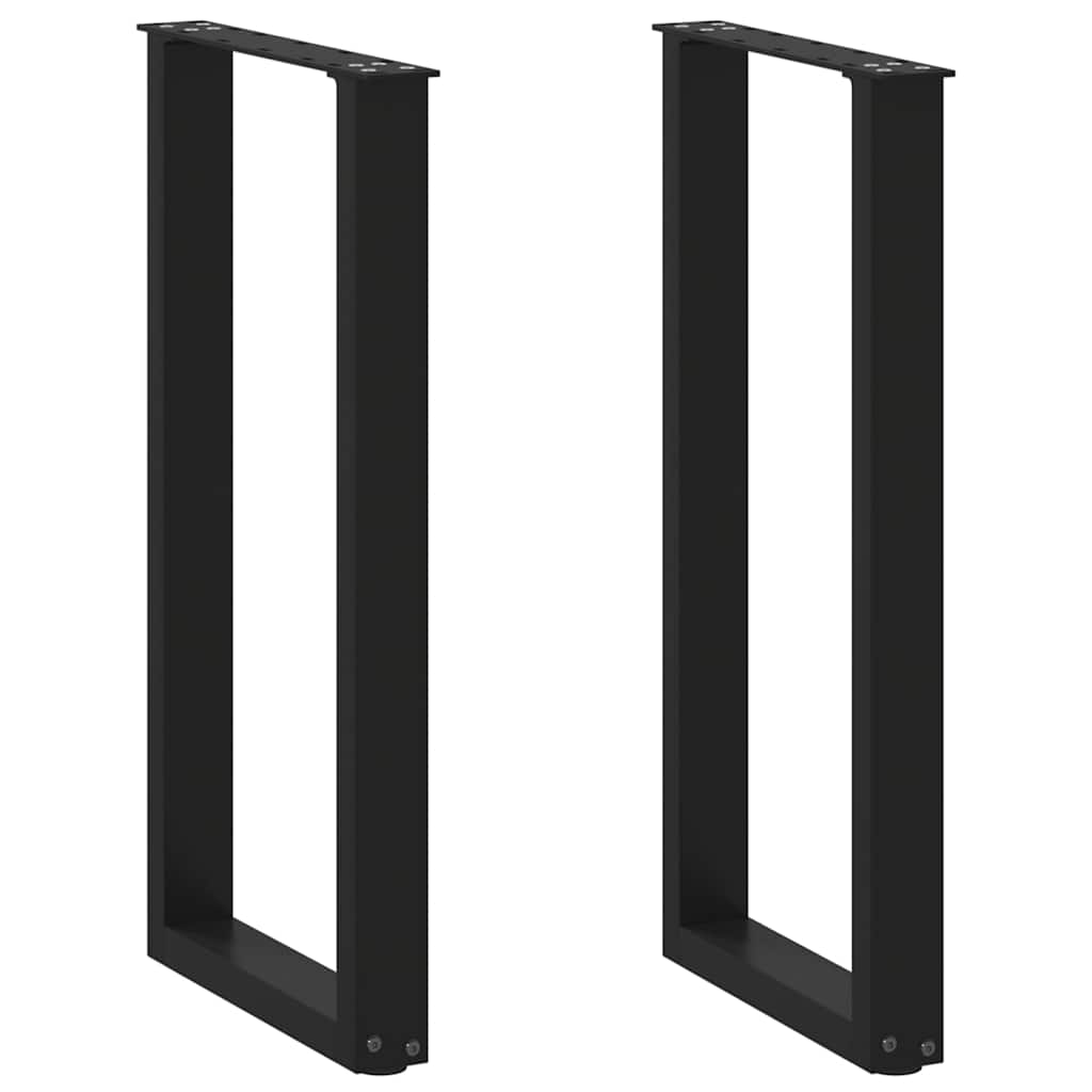 Coffee Table Legs U-Shaped 2 pcs Black 38x(72-73) cm Steel - Decor Base