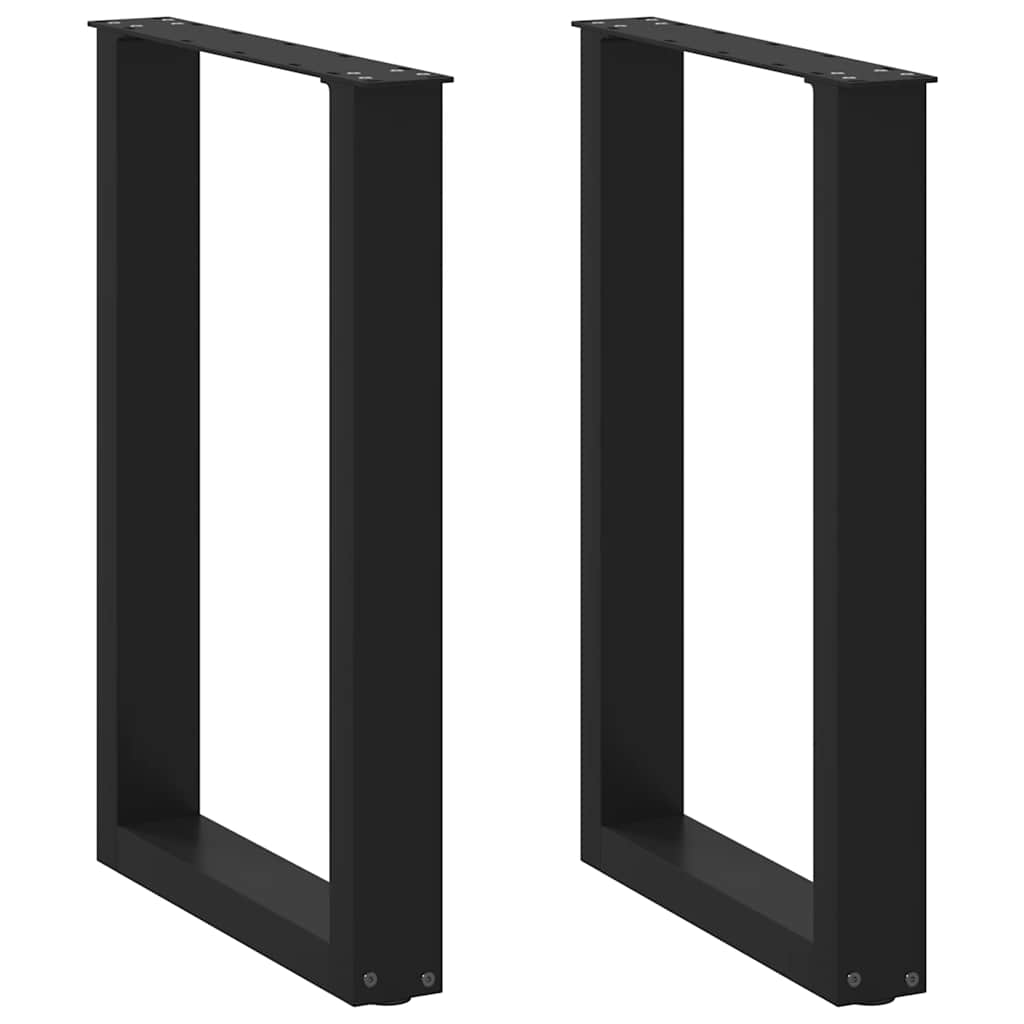 Coffee Table Legs U-Shaped 2 pcs Black 50x(72-73) cm Steel - Design Hut