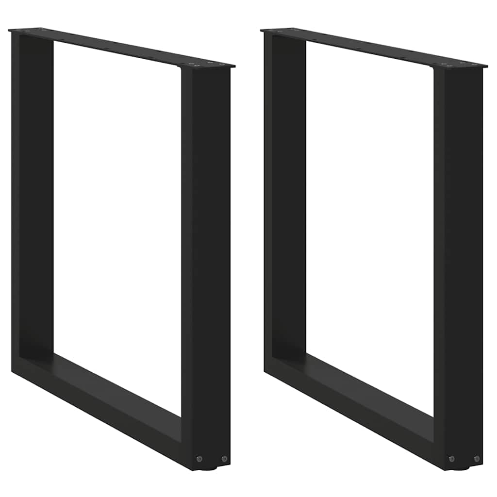 Coffee Table Legs U-Shaped 2 pcs Black 80x(72-73) cm Steel - Decor Base