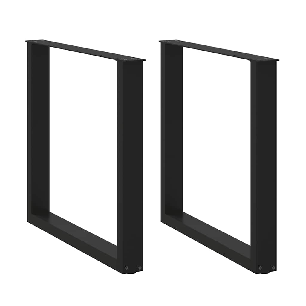 Coffee Table Legs U-Shaped 2 pcs Black 90x(72-73) cm Steel - Tyrell & Tyrell