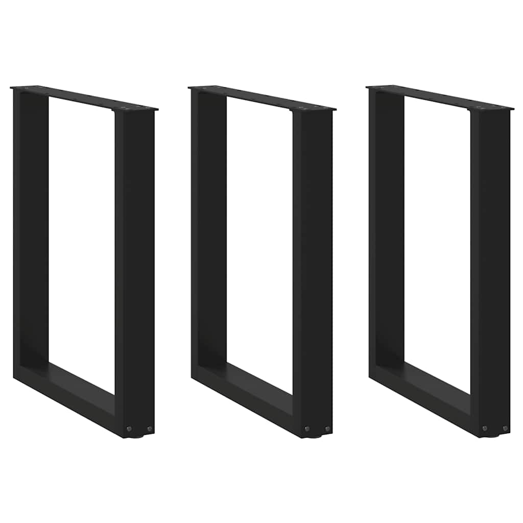 Coffee Table Legs U-Shaped 3 pcs Black 70x(72-73) cm Steel - Unbeatable Bargains