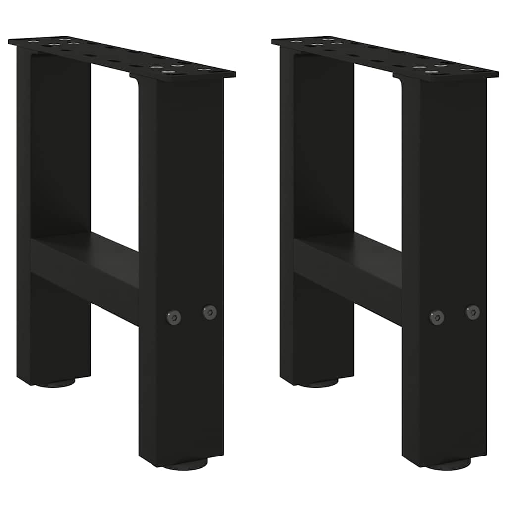 Coffee Table Legs Black 2 pcs 30x(30-31) cm Steel - The Home Maker