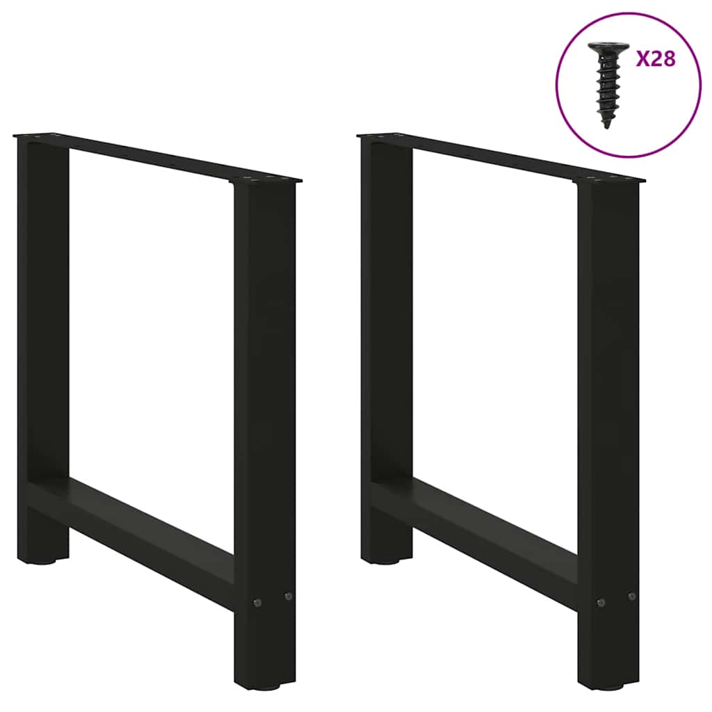 Coffee Table Legs Black 2 pcs 70x(72-73) cm Steel - Design Hut